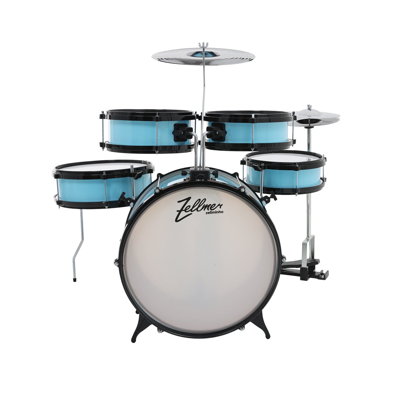 Bateria Infantil 14" Azul Zellminho Bumbo com Acessórios Completo