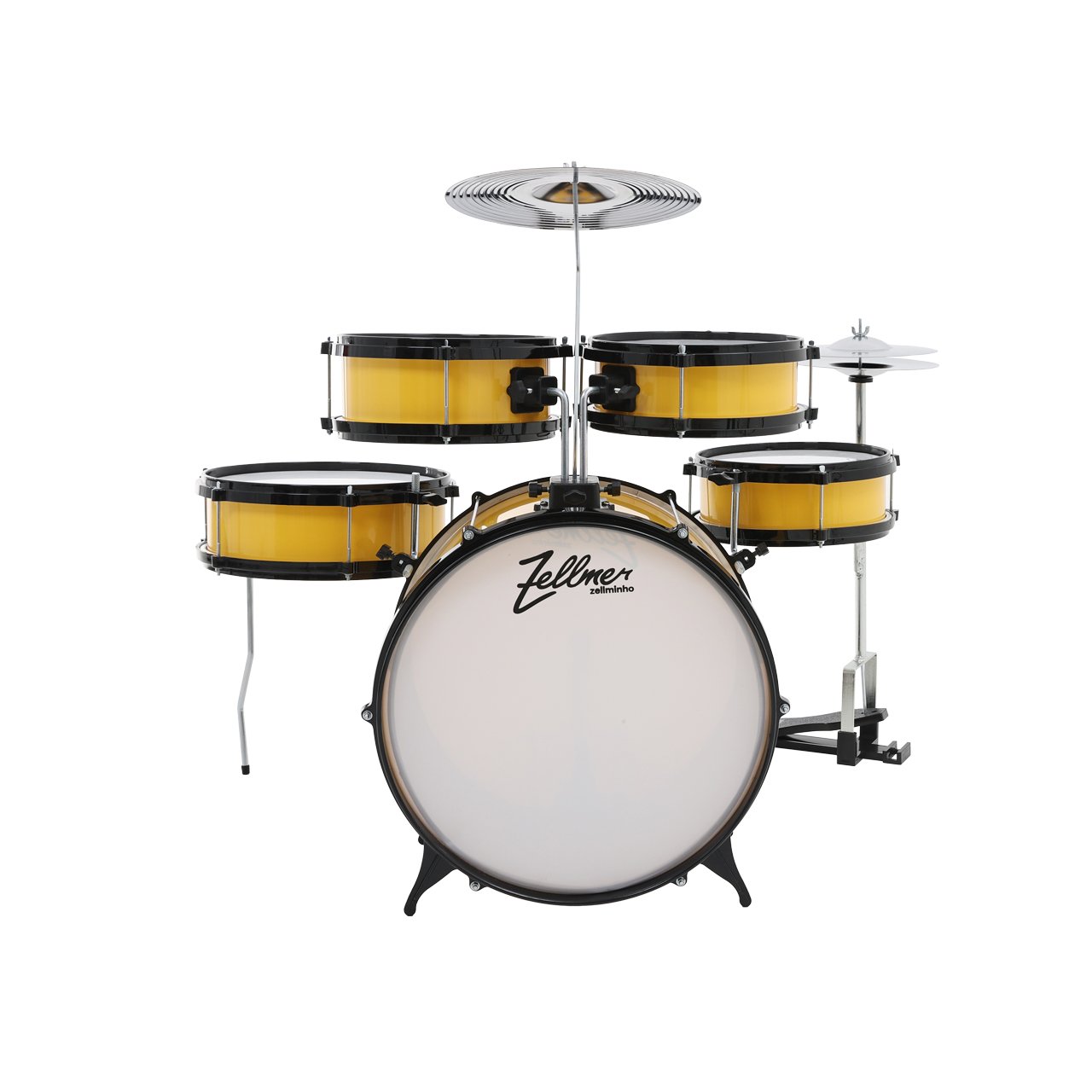 Bateria Infantil 14" Zellminho Bumbo Amarela com Acessórios